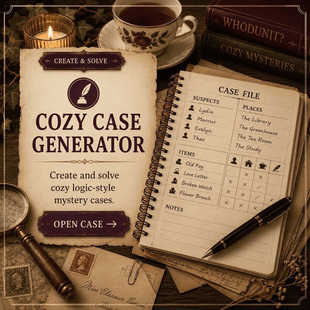 Cozy Case Generator