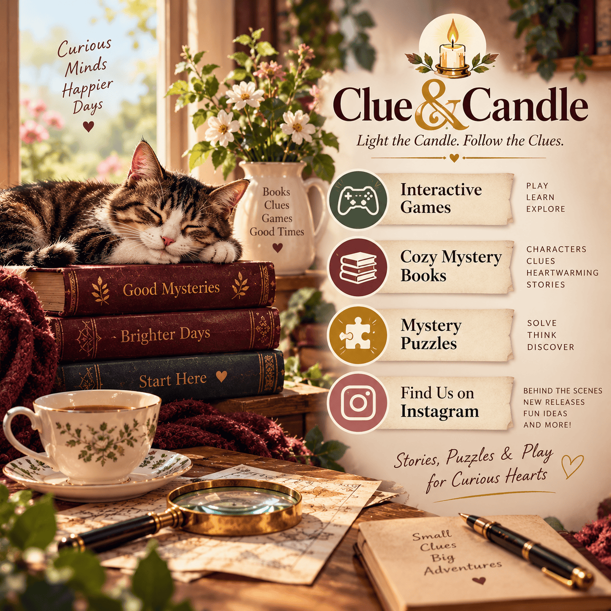 Clue and Candle Instagram